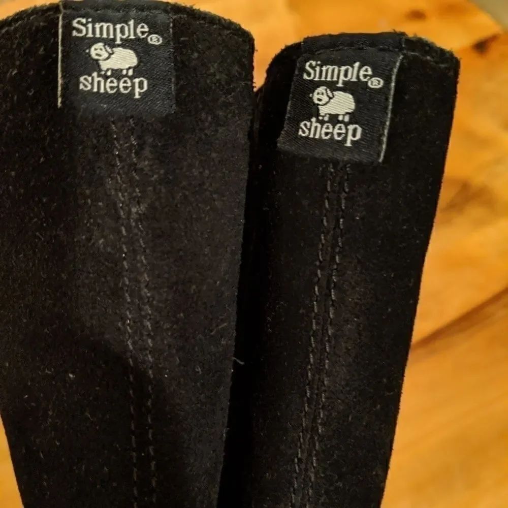 Simple Sheep black leather and wool boots size 7 - Picture 5 of 8